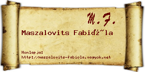 Maszalovits Fabióla névjegykártya